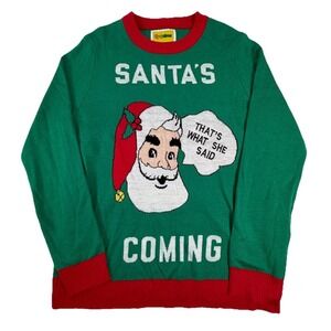 Tipsy‎ Elves Ugly Sweater Santa's Coming "That's What She Said" Graphic Sz Large